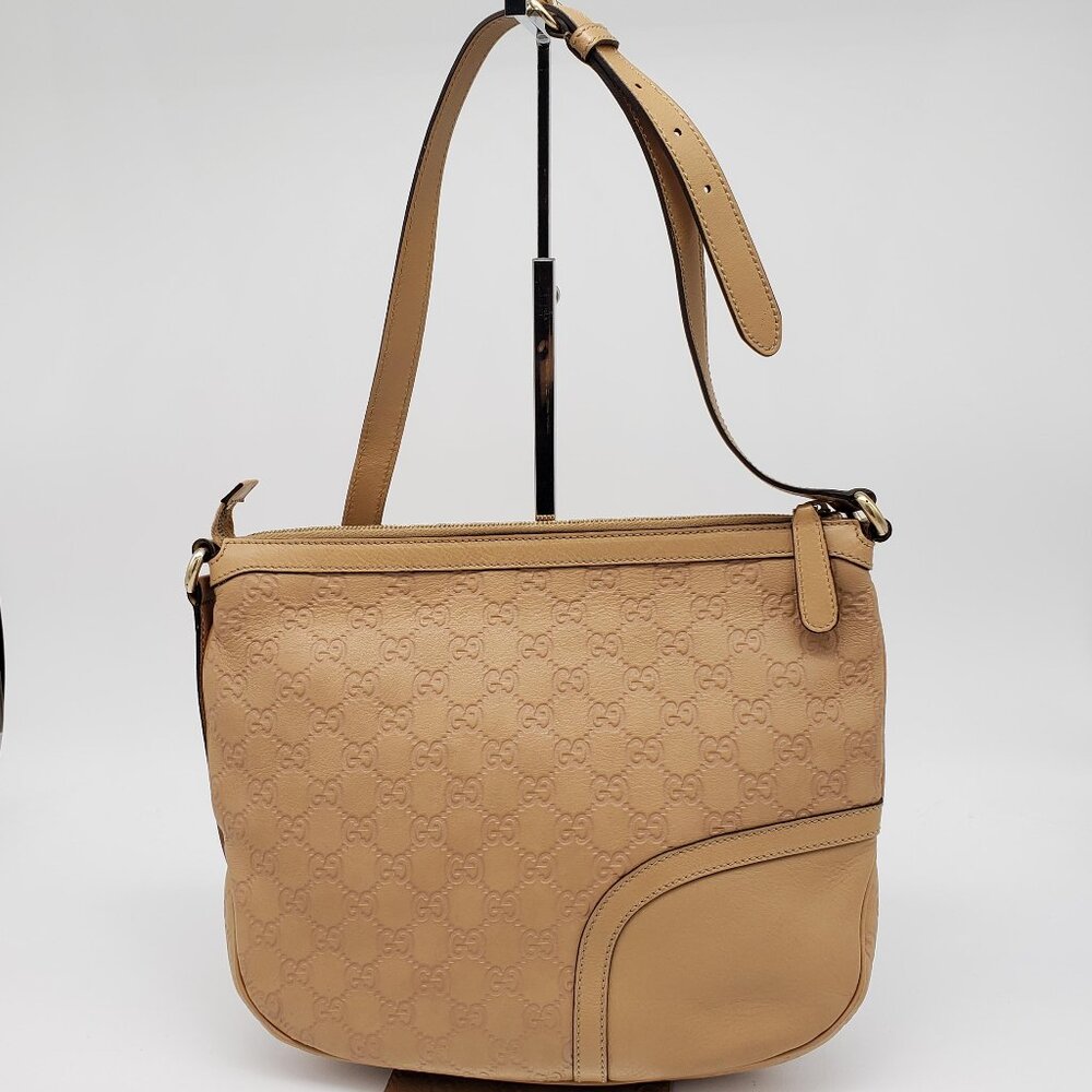 Authentic Gucci Guccissima Horsebit Shoulder Bag/Leather Crossbody - Picture 3 of 16